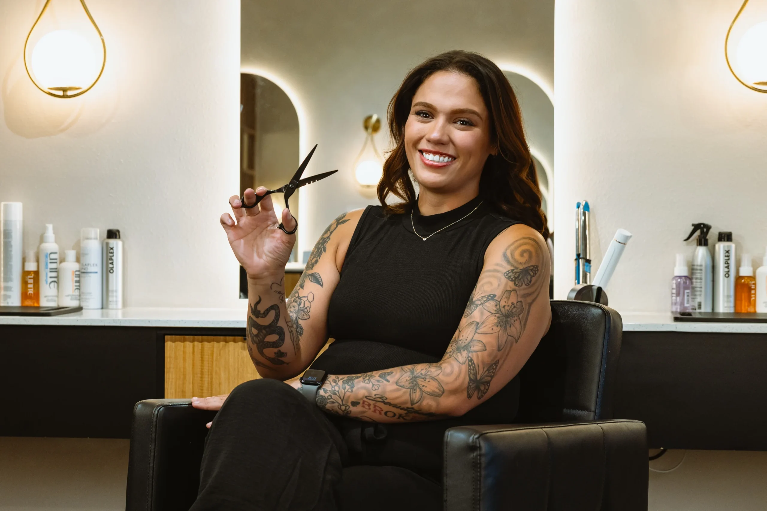 Beauty professional working inside Lifted Beauty Studios, a Las Vegas beauty studio